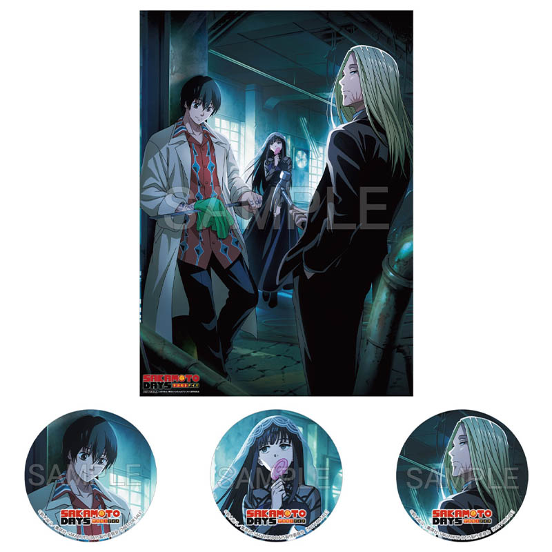 アニメイト 56mmホロ缶バッジ３個セット + A3クリアポスター